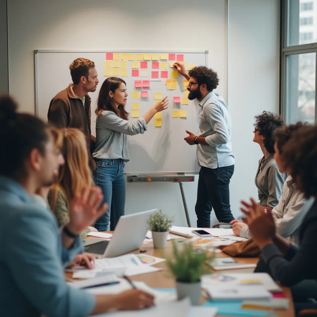 Équipe en réunion de brainstorming